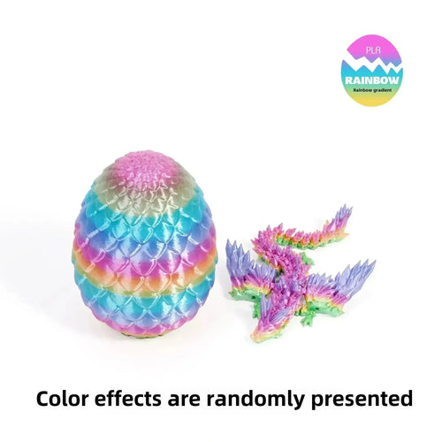3D Printed Gradient Flying Dragon With Egg - Bear Hugs