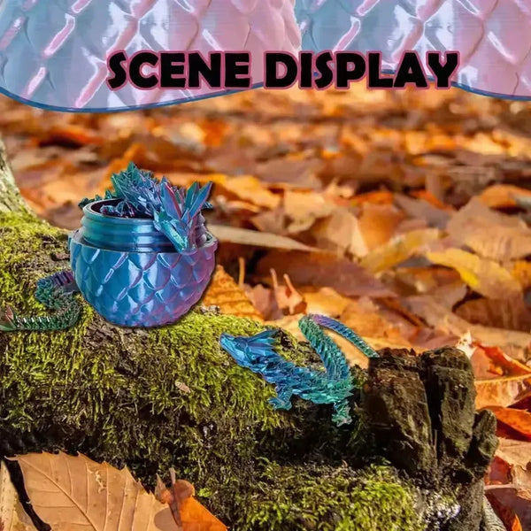 3D Printed Gradient Flying Dragon With Egg - Bear Hugs