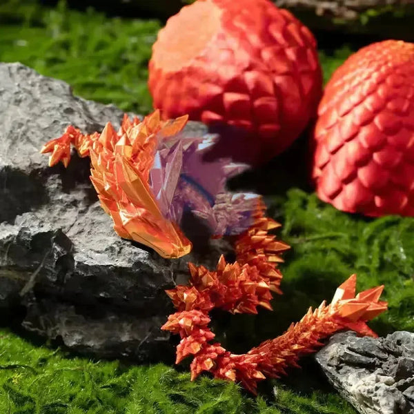3D Printed Gradient Flying Dragon With Egg - Bear Hugs