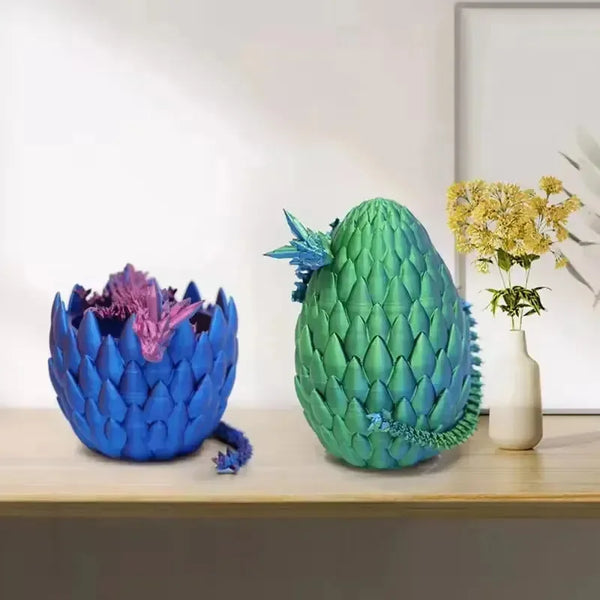 3D Printed Gradient Flying Dragon With Egg - Bear Hugs