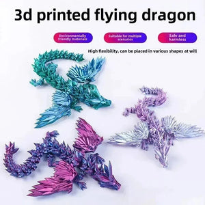 3D Printed Gradient Flying Dragon With Egg - Bear Hugs