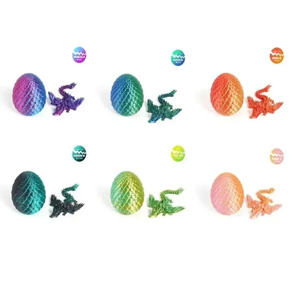 3D Printed Gradient Flying Dragon With Egg - Bear Hugs