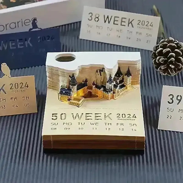 3D Rip Away LED Castle Memo Calendar - Bear Hugs