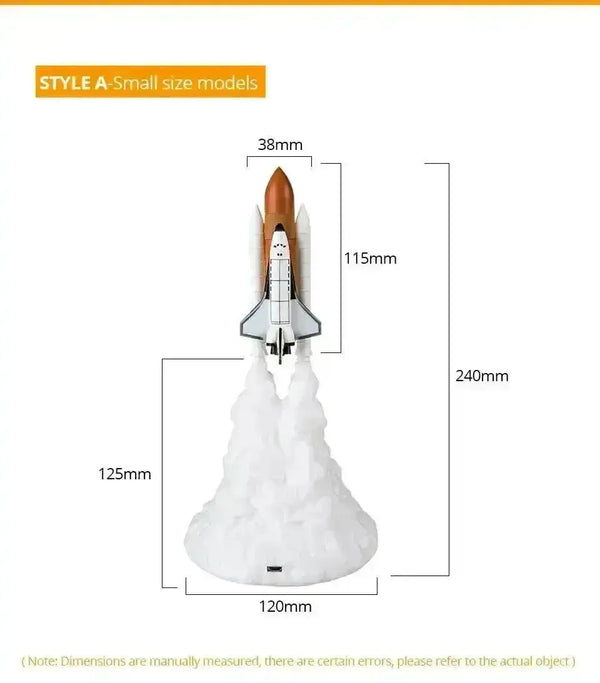 3D Rocket Spaceship Night Light - Bear Hugs