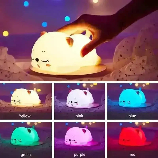3D Silicon Cute Cat Night Lamp - Bear Hugs