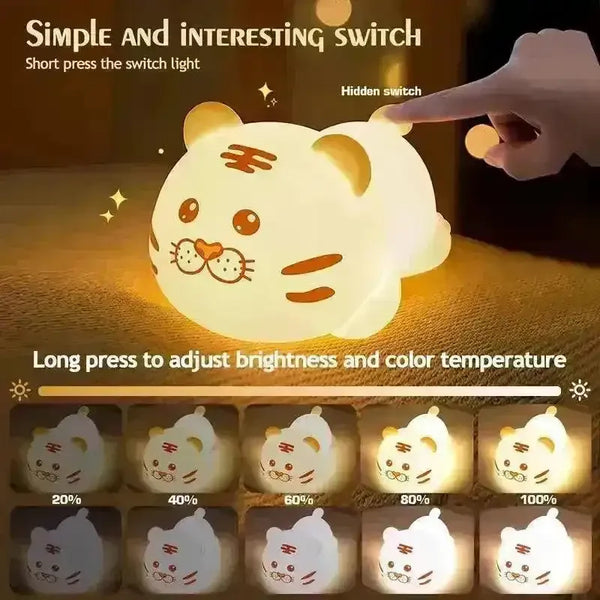 3D Silicon Tiger Night Lamp - Bear Hugs