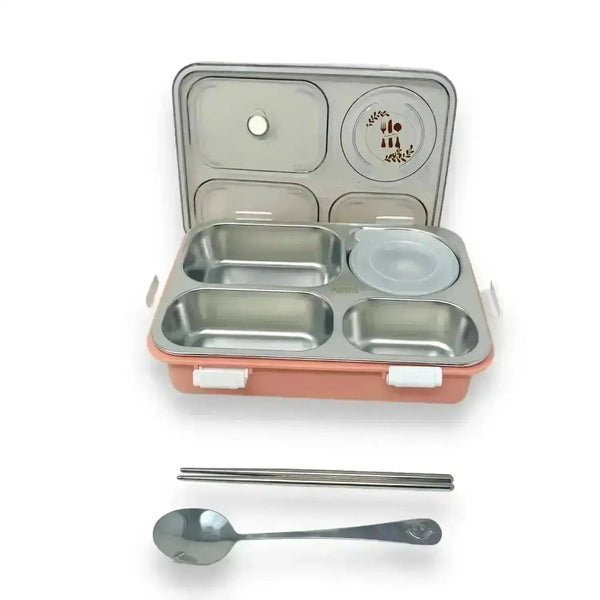 4 Compartment Insulated Steel Lunch Box (900 ml) - Bear Hugs