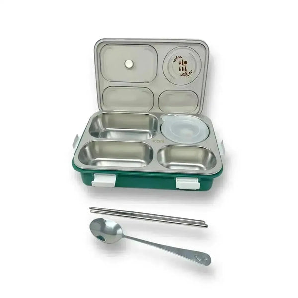 4 Compartment Insulated Steel Lunch Box (900 ml) - Bear Hugs