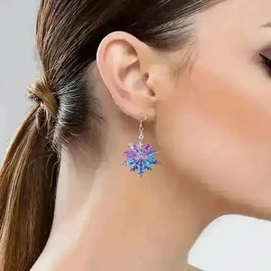 Acrylic Snowflake Dangle Earrings - Bear Hugs
