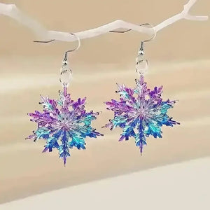 Acrylic Snowflake Dangle Earrings - Bear Hugs