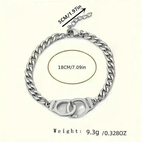 Adjustable Silver Handcuff Charm Bracelet - Bear Hugs