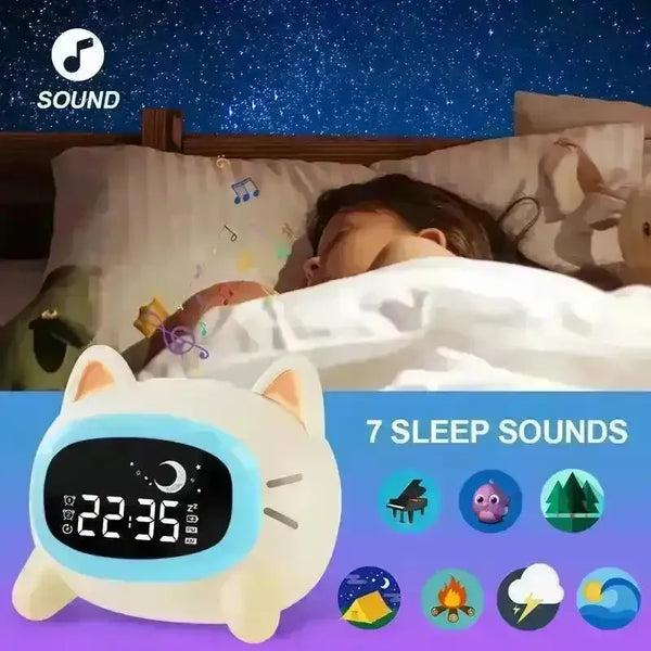 Adorable Cat Sleep Trainer Alarm Clock - Bear Hugs