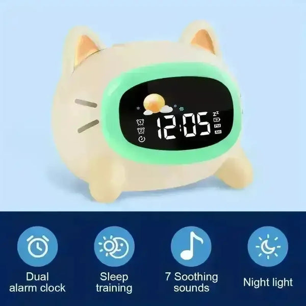Adorable Cat Sleep Trainer Alarm Clock - Bear Hugs