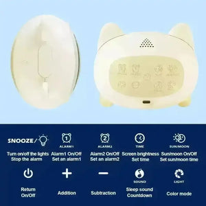 Adorable Cat Sleep Trainer Alarm Clock - Bear Hugs
