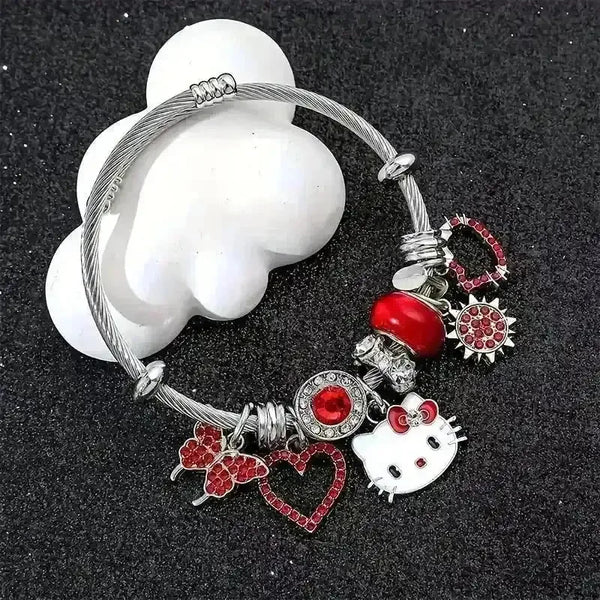 Adorable Hello Kitty Beaded Charm Bracelet - Bear Hugs
