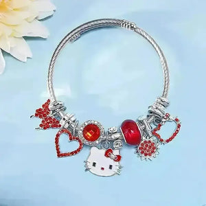 Adorable Hello Kitty Beaded Charm Bracelet - Bear Hugs