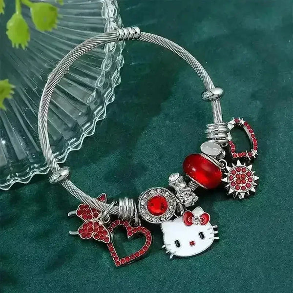 Adorable Hello Kitty Beaded Charm Bracelet - Bear Hugs