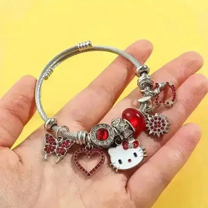 Adorable Hello Kitty Beaded Charm Bracelet - Bear Hugs
