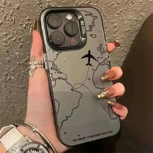 Airplane Route Design Phone Case (For iPhones) - Bear Hugs