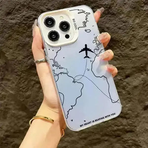 Airplane Route Design Phone Case (For iPhones) - Bear Hugs