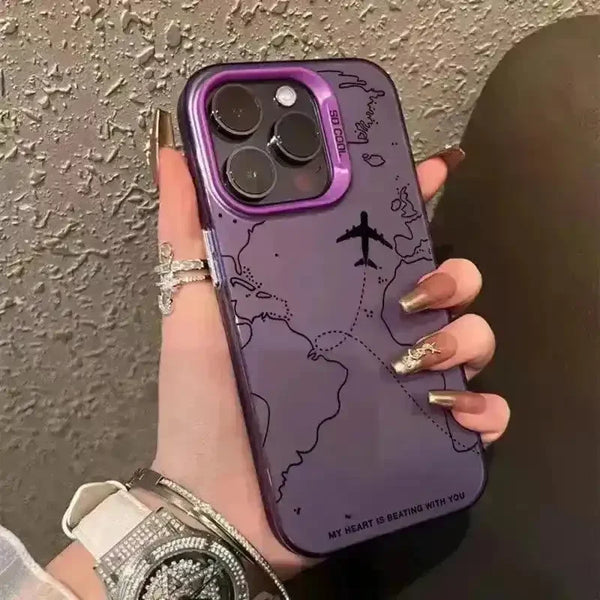 Airplane Route Design Phone Case (For iPhones) - Bear Hugs