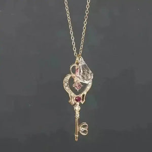 Anime Moon Heart Key Earrings - Bear Hugs