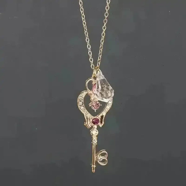 Anime Moon Heart Key Earrings - Bear Hugs