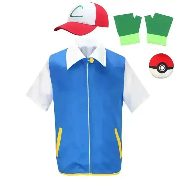 Anime Pokemon Ash Ketchum Cosplay Costume - Bear Hugs
