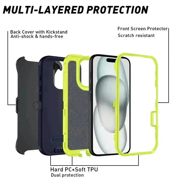 Armor Shockproof Defender Phone Case (For iPhones) - Bear Hugs