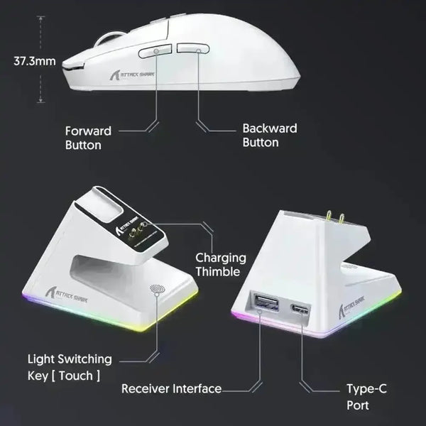 Attack X6 Lightweight Wireless Gaming Mouse - Bear Hugs