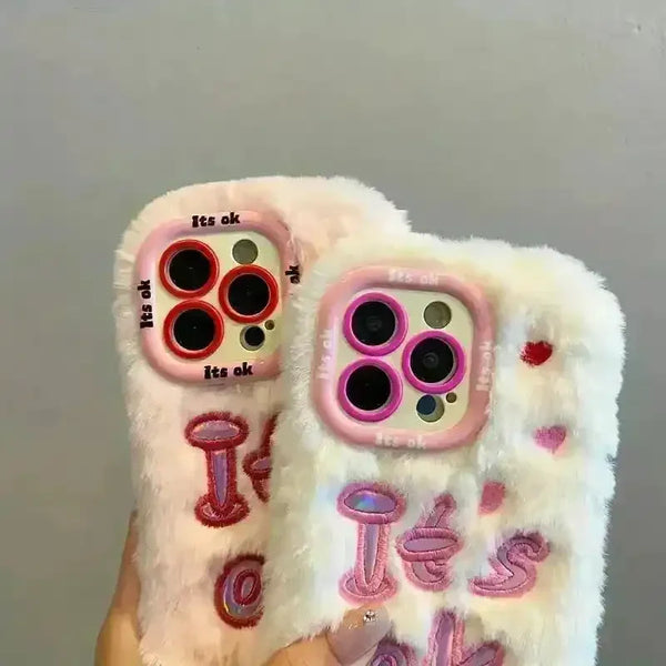 Autumn Heart Plush Phone Case (For iPhones) - Bear Hugs