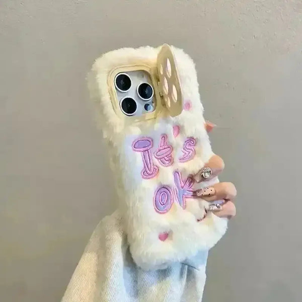 Autumn Heart Plush Phone Case (For iPhones) - Bear Hugs