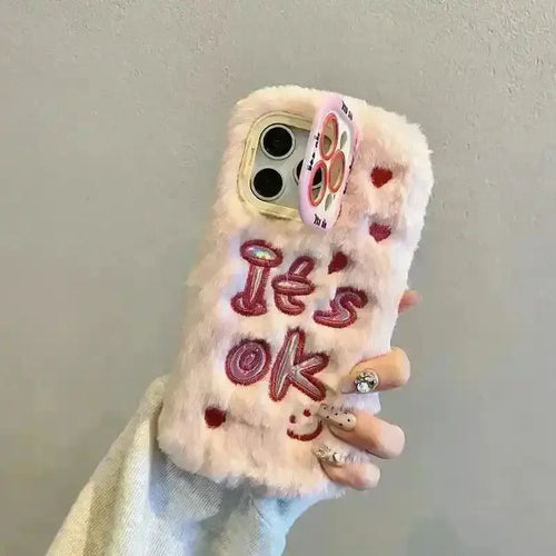 Autumn Heart Plush Phone Case (For iPhones) - Bear Hugs