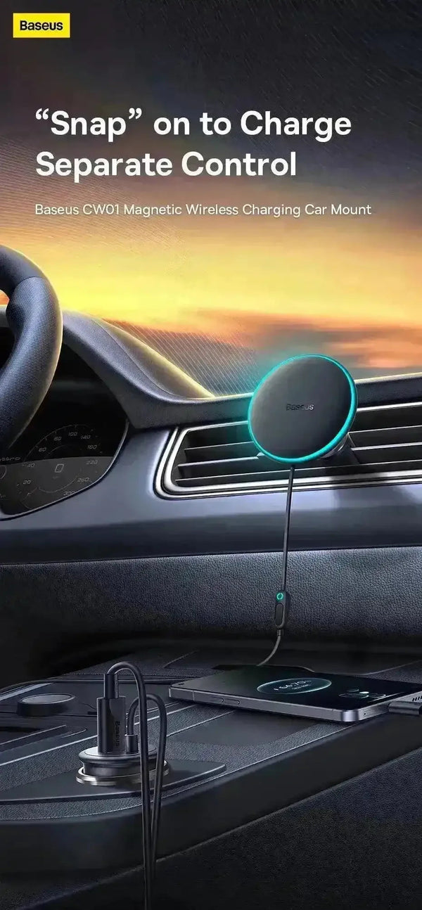 Baseus 40W Magnetic Car Wireless Charger Phone Stand - Bear Hugs