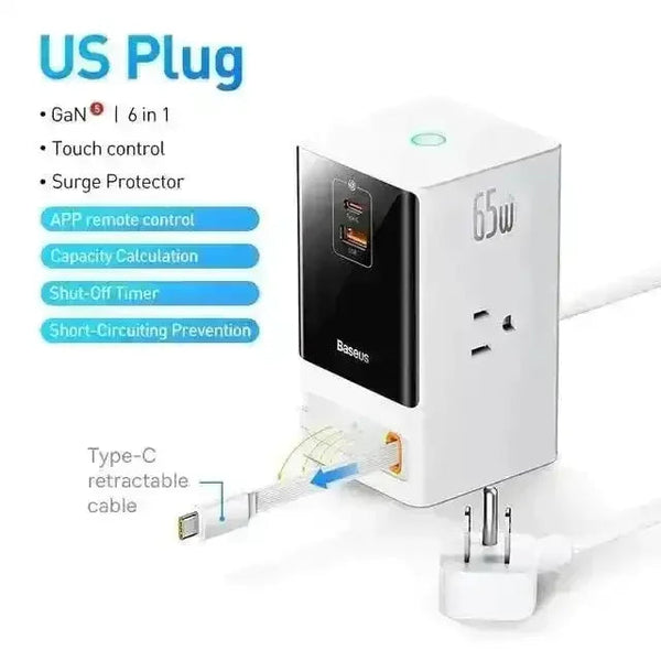 Baseus 65W GaN Fast Charger Desktop Power Strip - Bear Hugs