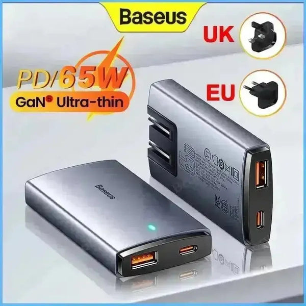 Baseus Razor Slim 65W GaN5 Quick Charger - Bear Hugs