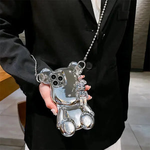 Bear Force Electroplating Chain Case (For iPhones) - Bear Hugs