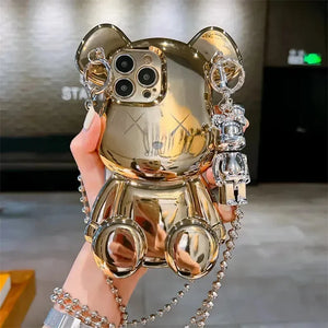 Bear Force Electroplating Chain Case (For iPhones) - Bear Hugs