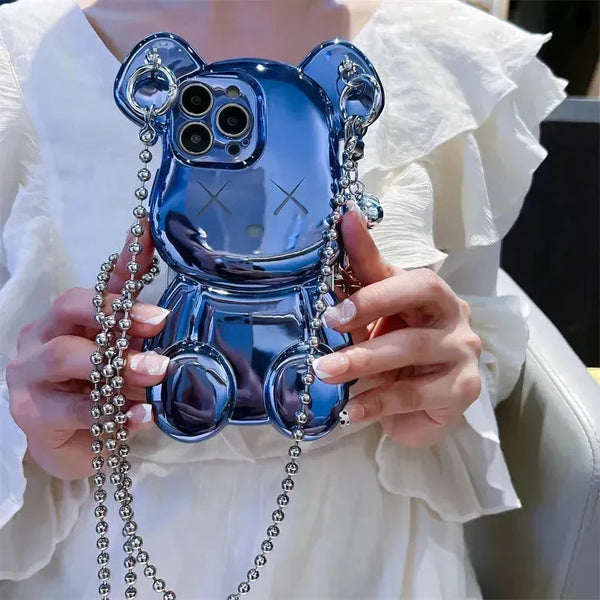 Bear Force Electroplating Chain Case (For iPhones) - Bear Hugs