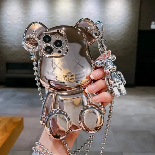 Bear Force Electroplating Chain Case (For iPhones) - Bear Hugs