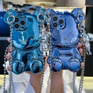 Bear Force Electroplating Chain Case (For iPhones) - Bear Hugs