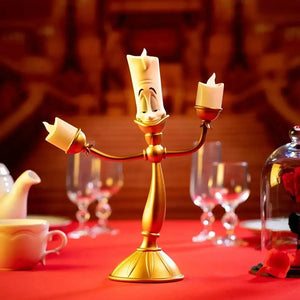 Beauty And The Beast Cogsworth Clock & Lumiere Candle Figurines - Bear Hugs