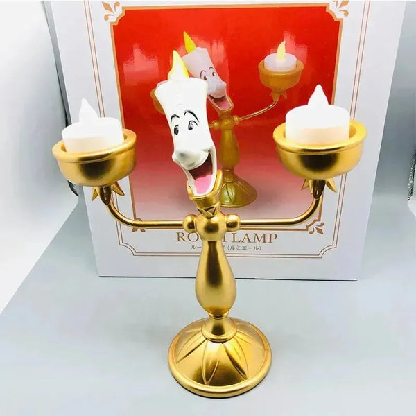 Beauty And The Beast Cogsworth Clock & Lumiere Candle Figurines - Bear Hugs