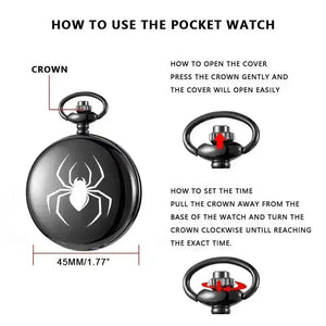 Black Spiderman Pocket Watch - Bear Hugs