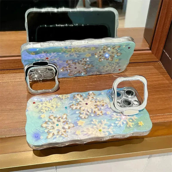 Blue Diamond Snowflakes Case (For iPhones) - Bear Hugs