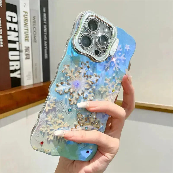 Blue Diamond Snowflakes Case (For iPhones) - Bear Hugs