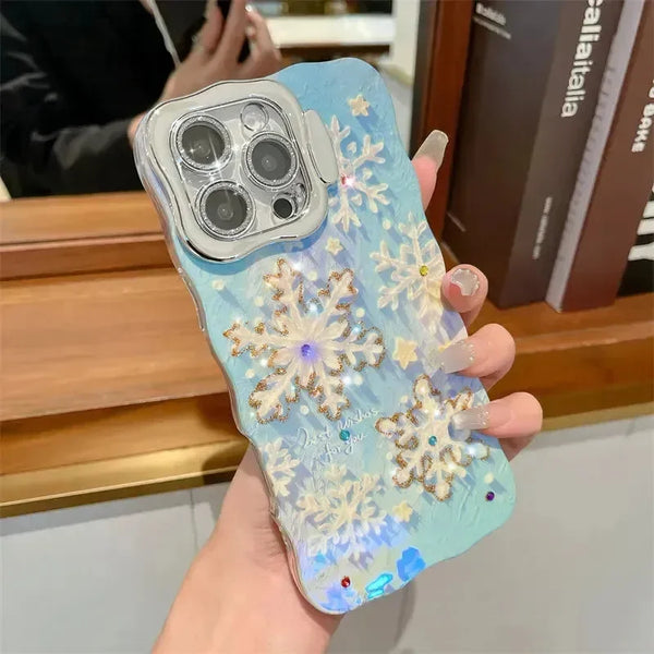Blue Diamond Snowflakes Case (For iPhones) - Bear Hugs