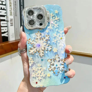 Blue Diamond Snowflakes Case (For iPhones) - Bear Hugs