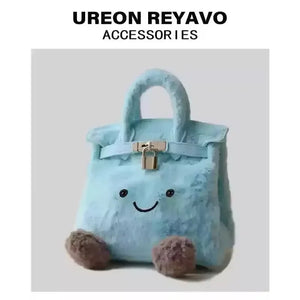 Blue Fuzzy Feels Kawaii Plush Bags - Bear Hugs