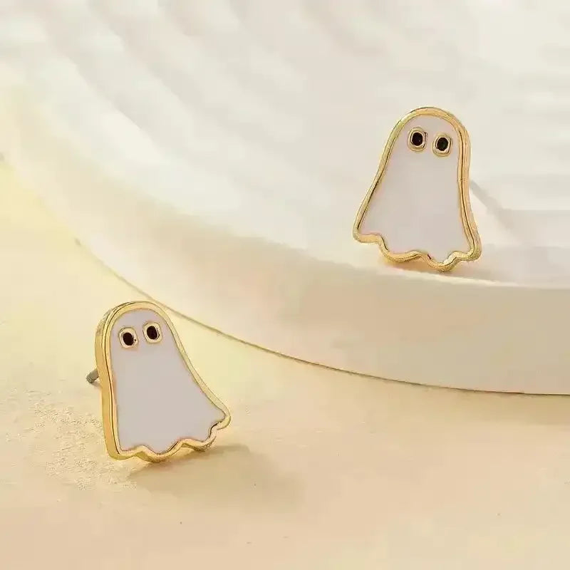Boho-Vintage Ghost Stud Earrings - Bear Hugs